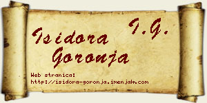 Isidora Goronja vizit kartica